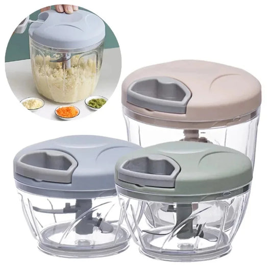 Mini Processador Manual Inox – Cortador de Alimentos 500/900ML